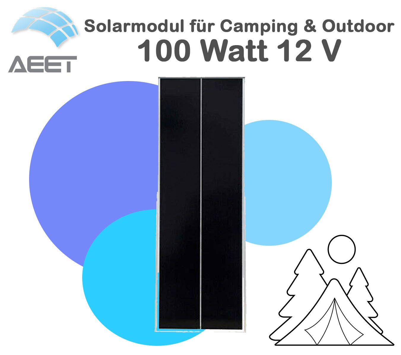 Solarmodule 100 Watt 12V Mono | Camping | Insel | Batterie