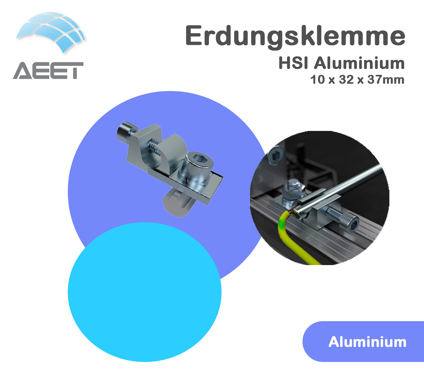Erdungsklemme HSI Aluminium 10 x 32 x 37mm Erdungsklemme HSI Aluminium 10 x 32 x 37mm